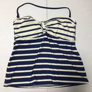 Ralph Lauren Women Tankini Striped Blue Pool Beach Summer Halter Strap Size 12